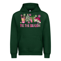 Forest Green Pink Christmas Tis The Season Urban Hoodie - FaDigitalArtStudio