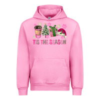 Fuchsia Pink Pink Christmas Tis The Season Urban Hoodie - FaDigitalArtStudio