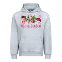 Heather Grey Pink Christmas Tis The Season Urban Hoodie - FaDigitalArtStudio