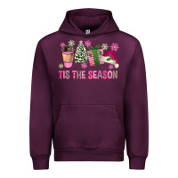 Mauve Wine Pink Christmas Tis The Season Urban Hoodie - FaDigitalArtStudio