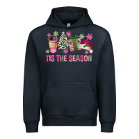 Navy Pink Christmas Tis The Season Urban Hoodie - FaDigitalArtStudio