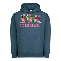 Pigment Midnight Navy Pink Christmas Tis The Season Urban Hoodie - FaDigitalArtStudio