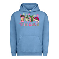 Pigment Pebble Blue Pink Christmas Tis The Season Urban Hoodie - FaDigitalArtStudio