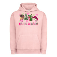 Pigment Salmon Pink Christmas Tis The Season Urban Hoodie - FaDigitalArtStudio