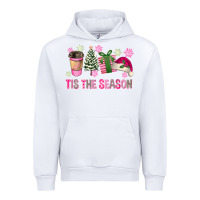 White Pink Christmas Tis The Season Urban Hoodie - FaDigitalArtStudio
