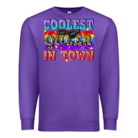 Purple Coolest queer in town Premium Sweatshirt - CowGirlArtShop