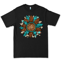 Black gemstone cowhide leopard turquoise sunflower Premium Tee - Artiststas