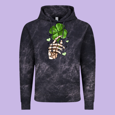Skeleton Hand With Shamrock St Patrick S Day Vintage Hoodie Designed By Maliassmallbusiness