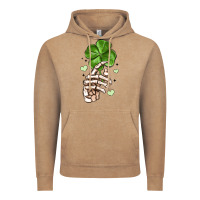 Vintage Coffee skeleton hand with shamrock st patrick s day Vintage Hoodie - MaliasSmallBusiness