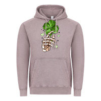Vintage Zinc skeleton hand with shamrock st patrick s day Vintage Hoodie - MaliasSmallBusiness