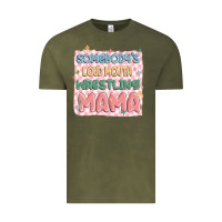 Vintage Olive somebody's loud mouth wrestling mama Vintage Tee - MaliasSmallBusiness