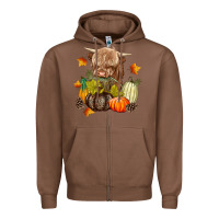 Heifer With Pumpkins Zipper Hoodie | Teevron