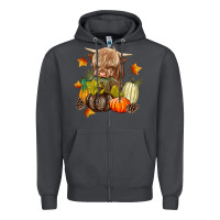 Smoke Heifer with Pumpkins Zipper Hoodie - texasbilliewilder