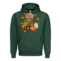 Sports Green Heifer with Pumpkins Zipper Hoodie - texasbilliewilder