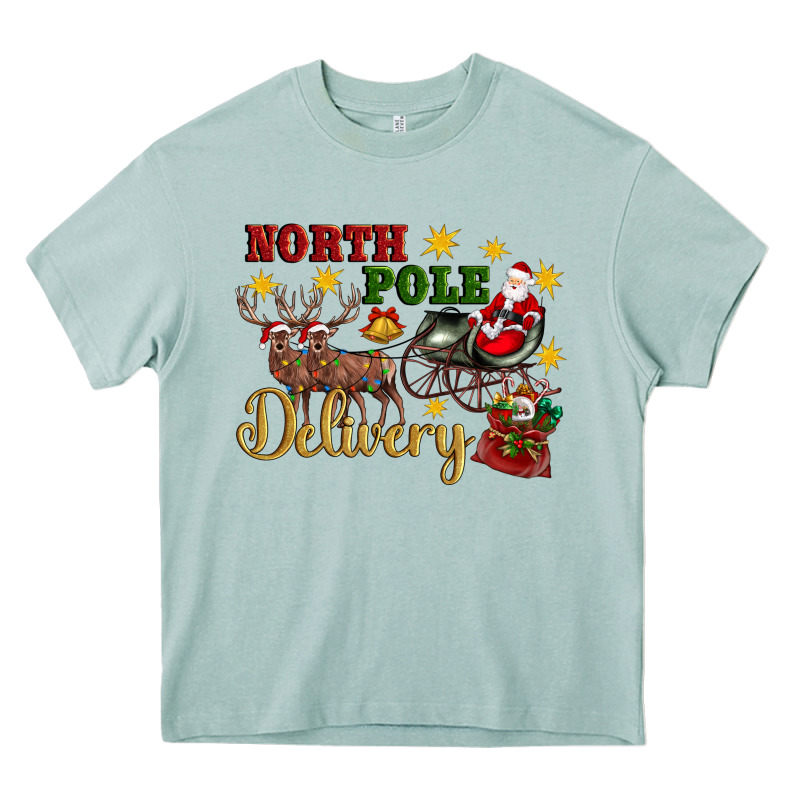 North Pole Delivery Santa Sleigh Heavy Core Tee by Artiststas | Teevron