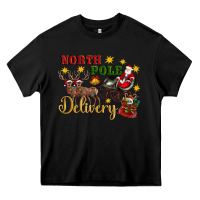 Black North Pole Delivery Santa Sleigh Heavy Core Tee - Artiststas