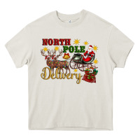 Cream North Pole Delivery Santa Sleigh Heavy Core Tee - Artiststas