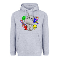 Heather Grey autism hippopotamus Heavyweight Hoodie - CowGirlArtShop