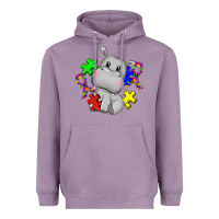 Lavender autism hippopotamus Heavyweight Hoodie - CowGirlArtShop
