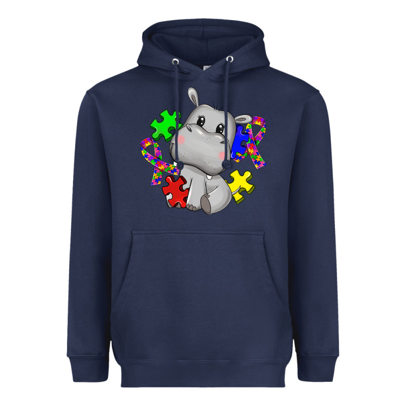 Autism Hippopotamus Heavyweight Hoodie by CowGirlArtShop | Teevron