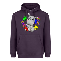 Plum autism hippopotamus Heavyweight Hoodie - CowGirlArtShop