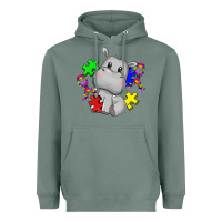 Sage autism hippopotamus Heavyweight Hoodie - CowGirlArtShop