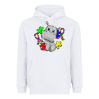 White autism hippopotamus Heavyweight Hoodie - CowGirlArtShop