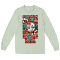 Matcha Play Ball Baseball With Pink Flowers 12 Oz Slim Can Cooler Long Sleeve Tee - BundleAndBundleShop