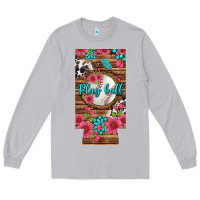 Moon Dust Play Ball Baseball With Pink Flowers 12 Oz Slim Can Cooler Long Sleeve Tee - BundleAndBundleShop