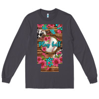 Smoke Play Ball Baseball With Pink Flowers 12 Oz Slim Can Cooler Long Sleeve Tee - BundleAndBundleShop