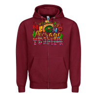 Burgundy Nacho average Teacher Zipper Hoodie - NancyCooperArtShop
