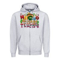Heather Grey Nacho average Teacher Zipper Hoodie - NancyCooperArtShop