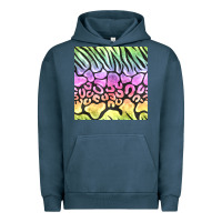 Pigment Midnight Navy neon rainbow safari seamless pattern Urban Hoodie - BundleAndBundleShop