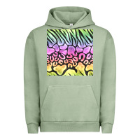 Pigment Oil Green neon rainbow safari seamless pattern Urban Hoodie - BundleAndBundleShop