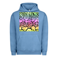 Pigment Pebble Blue neon rainbow safari seamless pattern Urban Hoodie - BundleAndBundleShop
