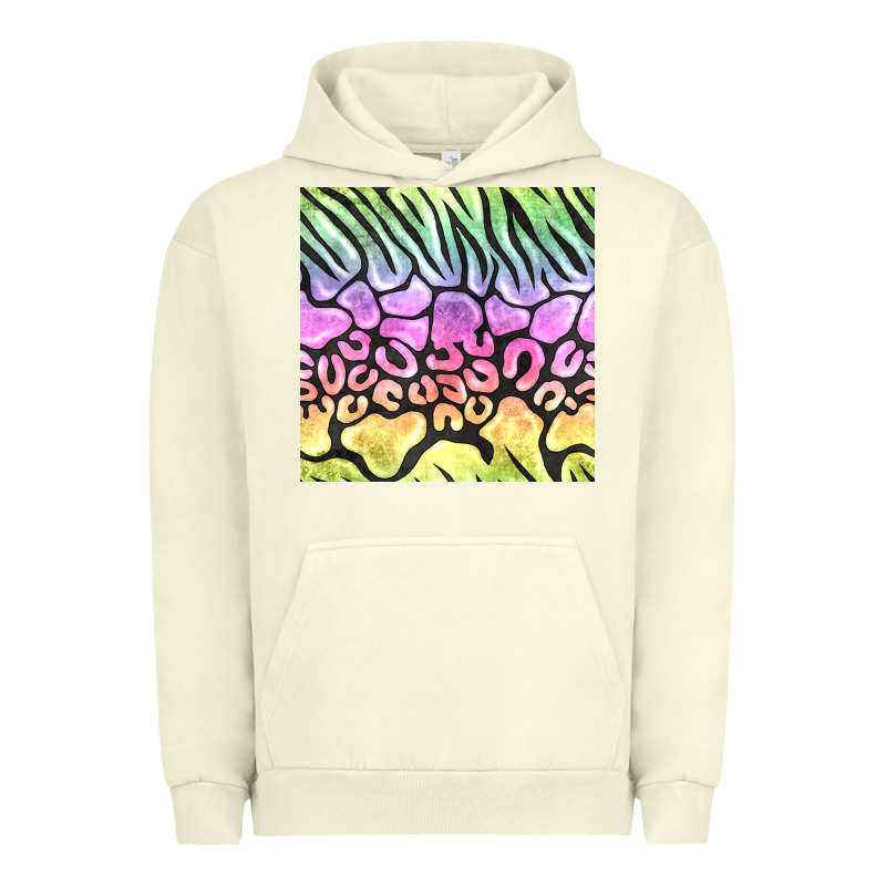 Neon Rainbow Safari Seamless Pattern Urban Hoodie by BundleAndBundleShop | Teevron