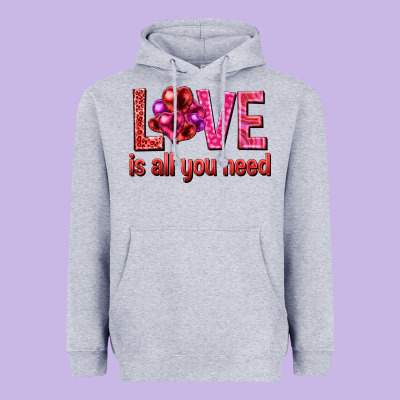 Love Is All You Need Valentine's Day Heavyweight Hoodie Designed By Howdyjamesfarm