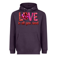 Plum Love is all you need Valentine's Day Heavyweight Hoodie - HowdyJamesFarm