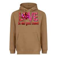 Toasted Coconut Love is all you need Valentine's Day Heavyweight Hoodie - HowdyJamesFarm