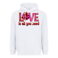 White Love is all you need Valentine's Day Heavyweight Hoodie - HowdyJamesFarm
