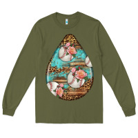 Army Green american football and western roses teardrop Long Sleeve Tee - BundleAndBundleShop