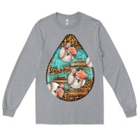 Heather Grey american football and western roses teardrop Long Sleeve Tee - BundleAndBundleShop