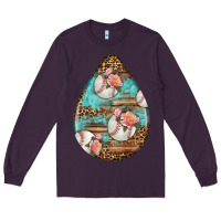 Plum american football and western roses teardrop Long Sleeve Tee - BundleAndBundleShop