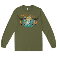 Army Green Wild Heart Long Sleeve Tee - JahusDesignShop