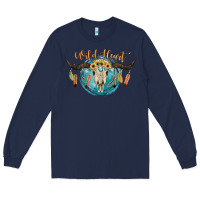 Navy Wild Heart Long Sleeve Tee - JahusDesignShop