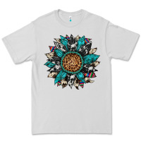 Dove Grey cowhide leopard serape gemstone  sunflower Premium Tee - Artiststas