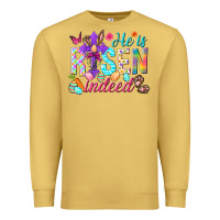 Antique Gold He is risen indeed Happy Easter Day Premium Sweatshirt - HowdyJamesFarm