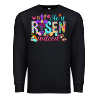 Black He is risen indeed Happy Easter Day Premium Sweatshirt - HowdyJamesFarm
