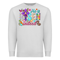 Dove Grey He is risen indeed Happy Easter Day Premium Sweatshirt - HowdyJamesFarm