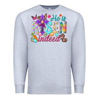 Heather Grey He is risen indeed Happy Easter Day Premium Sweatshirt - HowdyJamesFarm